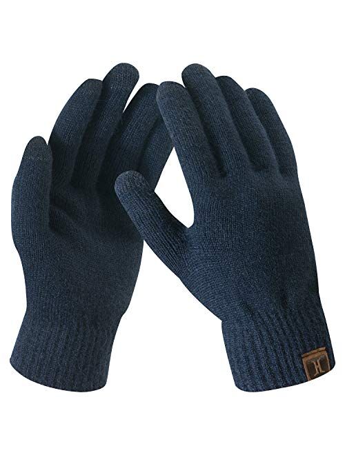 Women's Winter Touchscreen Stretch Thermal Magic Gloves Warm Wool Knitted Thick Fleece Lined Texting Gloves for Women