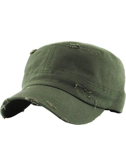 Vintage Distressed Cadet Army Cap Basic Everyday Military Style Hat