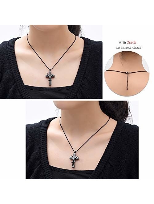 Stainless Steel Cross Memorial Cremation Ashes Urn Pendant Necklace Keepsake Jewelry Urn