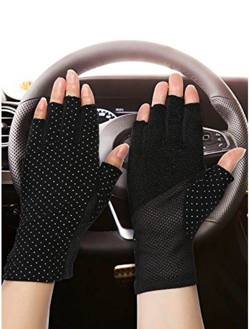 Buy Maxdot Sunblock Fingerless Gloves Non-slip UV Protection