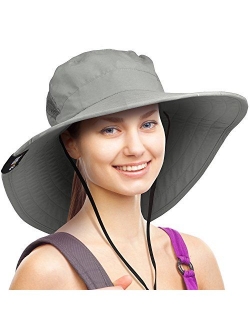 Wide Brim Sun Hat Outdoor UV Protection Safari Cap for Women