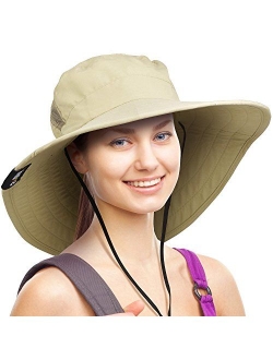 Wide Brim Sun Hat Outdoor UV Protection Safari Cap for Women