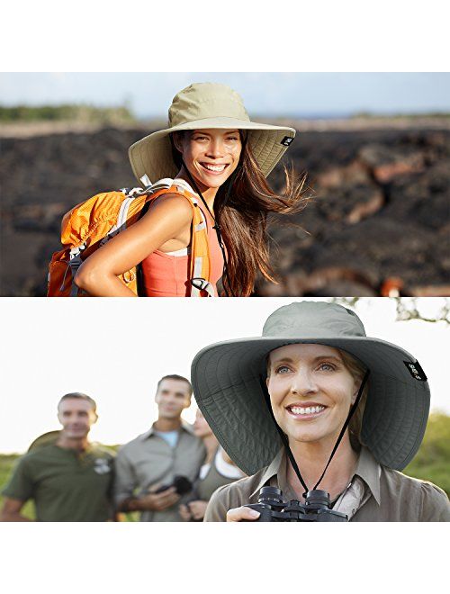 Wide Brim Sun Hat Outdoor UV Protection Safari Cap for Women