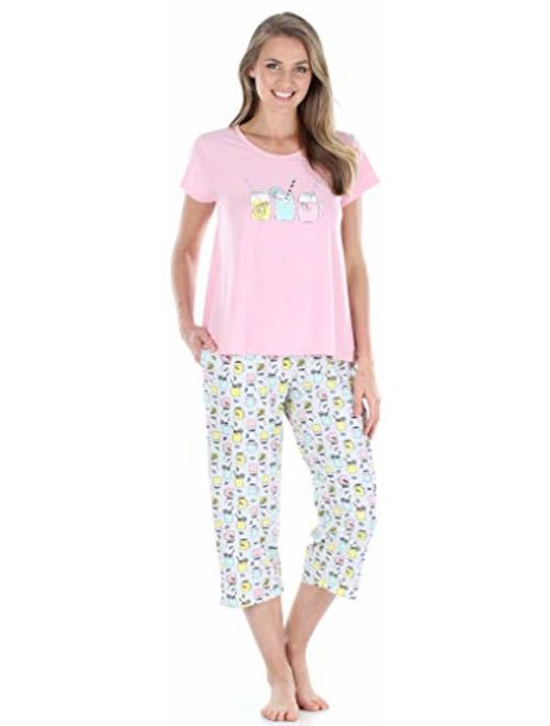 Sleepyheads Women's Sleepwear Jersey Lightweight Capri Pajama Set