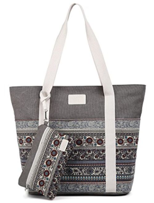 ArcEnCiel Canvas Tote Womens Shoulder Handbag with Purse