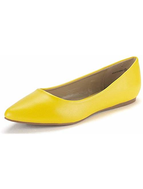 DREAM PAIRS Sole Classic Fancy Women's Casual Pointed Toe Ballet Comfort Soft Slip On Flats Shoes