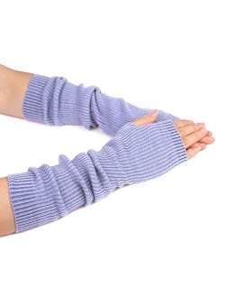 Flammi Women's Knit Arm Warmer Gloves Warm Cashmere Long Fingerless Mittens with Thumb Hole