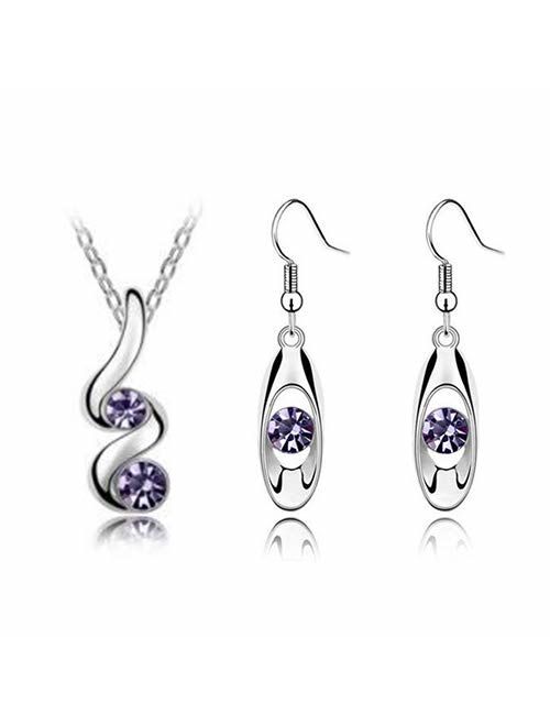 Iumer Fashion Crystal Drop Earring Oval Dangle Earrings