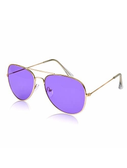 Sunny Pro Aviator Sunglasses Colored Tinted Lens Glasses Metal UV400 Protection