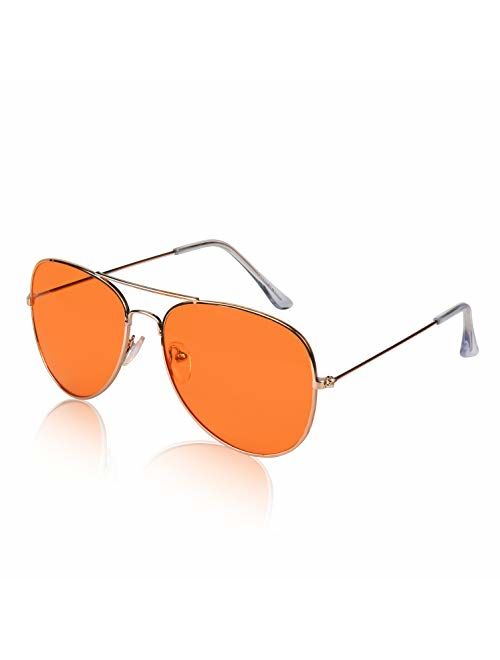 Sunny Pro Aviator Sunglasses Colored Tinted Lens Glasses Metal UV400 Protection