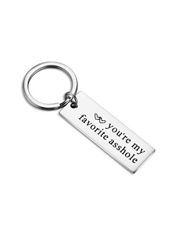 CJ&M Stainless Steel His Crazy Her Weirdo Couples Keychains Set,Personalized Name Couples Jewelry, for Boyfriend Girlfriend