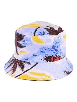 BYOS Packable Reversible Black Printed Fisherman Bucket Sun Hat, Many Patterns