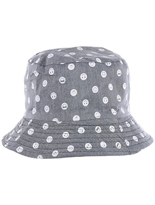 BYOS Packable Reversible Black Printed Fisherman Bucket Sun Hat, Many Patterns