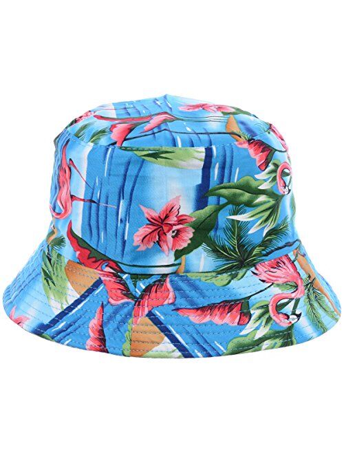 BYOS Packable Reversible Black Printed Fisherman Bucket Sun Hat, Many Patterns