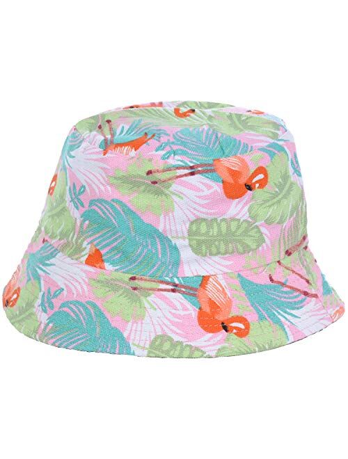 BYOS Packable Reversible Black Printed Fisherman Bucket Sun Hat, Many Patterns