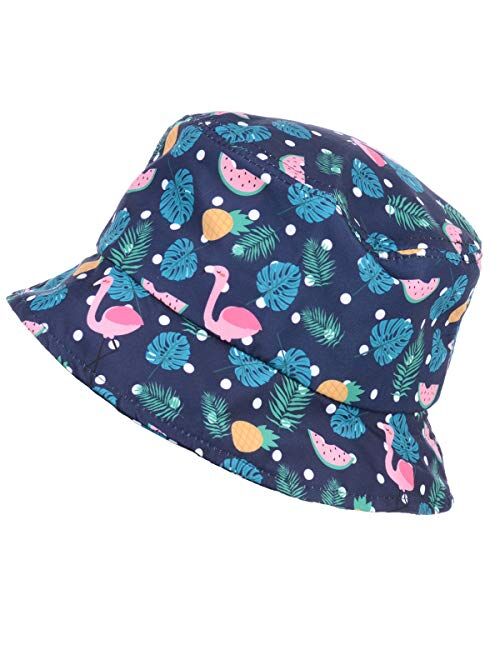 BYOS Packable Reversible Black Printed Fisherman Bucket Sun Hat, Many Patterns