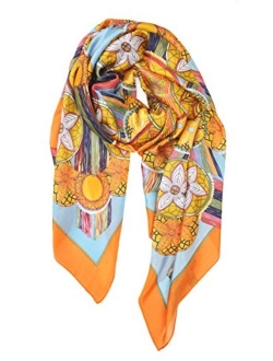 YOUR SMILE Ladies/Women's Lightweight Floral Print/Solid Color mixture Shawl Scarf For Spring Summer season