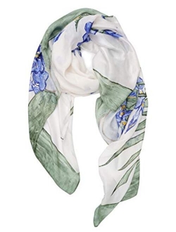 YOUR SMILE Ladies/Women's Lightweight Floral Print/Solid Color mixture Shawl Scarf For Spring Summer season