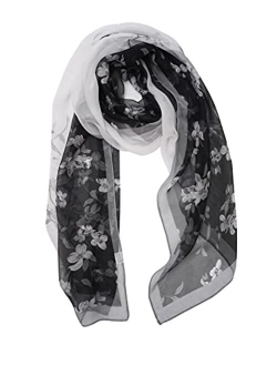 YOUR SMILE Ladies/Women's Lightweight Floral Print/Solid Color mixture Shawl Scarf For Spring Summer season