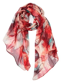 YOUR SMILE Ladies/Women's Lightweight Floral Print/Solid Color mixture Shawl Scarf For Spring Summer season