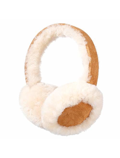 Winter Sheepskin Ear Muffs, Australian Wool Ear Warmer, Outdoor Classic Soft Earmuffs, One size