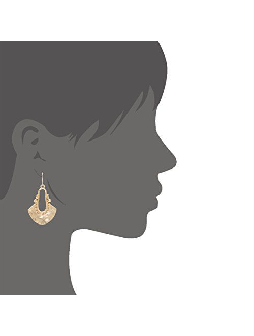 Boho Chic Hollow Shield Shape with Hammered Drop Earrings