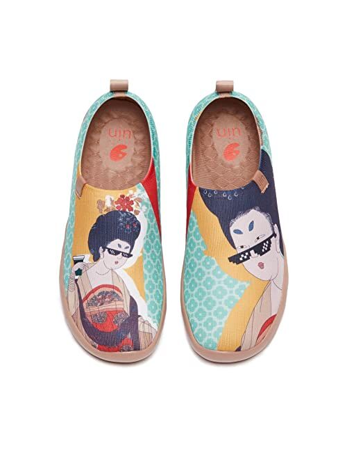 UIN Women's Men Wind Chimes Fashion Art Sneaker Painted Canvas Slip-On Ladies Travel Shoes Unisex Pray for Goodness