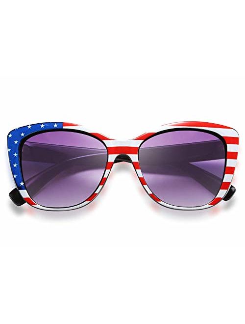 FEISEDY Polarized Vintage Sunglasses American Square Jackie O Cat Eye Sunglasses B2451