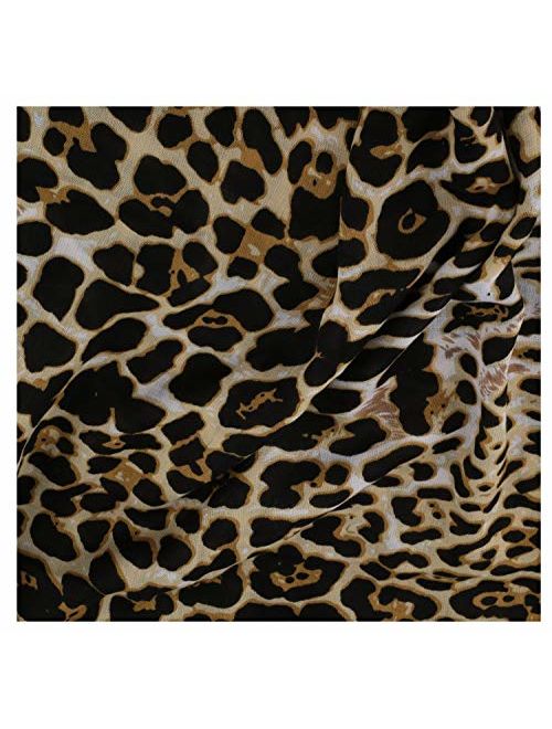 AIWANK Leopard Print Scarf for Women Cheetah Animal Print Infinity Scarves Cotton Wrap Large Shawl