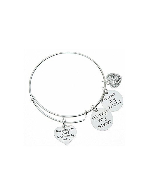 Infinity Collection Best Friends Bracelets- Not Sisters by Blood But Sisters by Heart Bracelet- Friend Jewelry for Friends