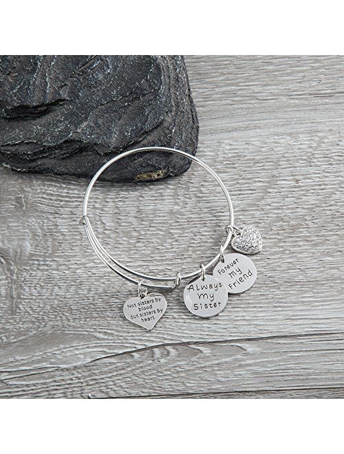 Infinity Collection Best Friends Bracelets- Not Sisters by Blood But Sisters by Heart Bracelet- Friend Jewelry for Friends