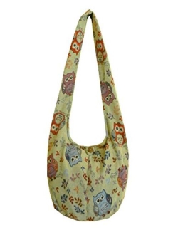 BTP! Thai Cotton Hippie Hobo Sling Crossbody Bag eco Friendly Shopping bag Paisley Print Large