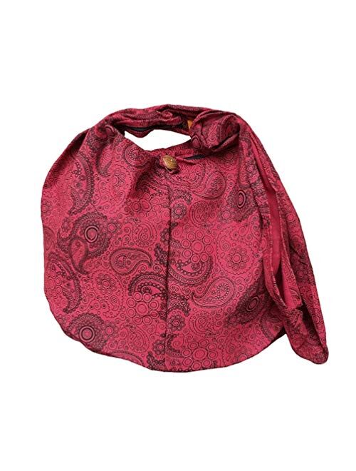 BTP! Thai Cotton Hippie Hobo Sling Crossbody Bag eco Friendly Shopping bag Paisley Print Large