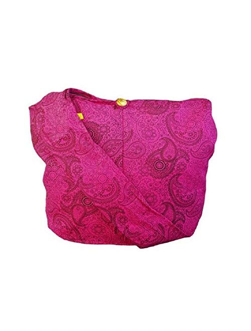 BTP! Thai Cotton Hippie Hobo Sling Crossbody Bag eco Friendly Shopping bag Paisley Print Large