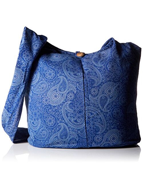 BTP! Thai Cotton Hippie Hobo Sling Crossbody Bag eco Friendly Shopping bag Paisley Print Large