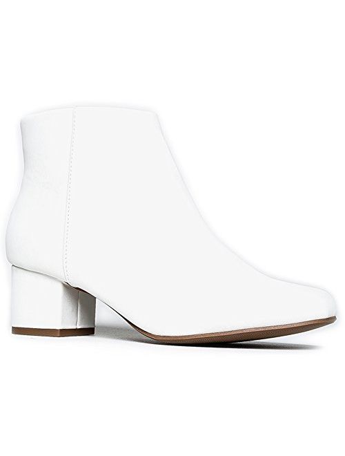 J. Adams Low Heel Ankle Boot - Casual Zip Up Bootie - Comfortable Everyday Round Toe Bootie - Jody