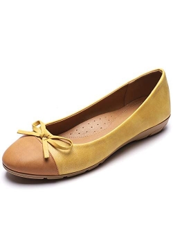 CINAK Women's Flats Comfort- Casual Round Toe Ballet Soft Walking Slip-on Dress Shoes