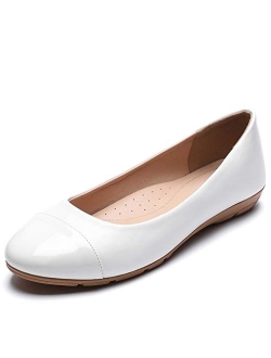 CINAK Women's Flats Comfort- Casual Round Toe Ballet Soft Walking Slip-on Dress Shoes