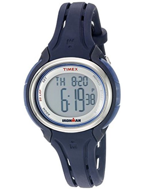 Timex Mid-Size Ironman Sleek 50 Round Silicone Strap Watch