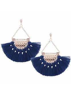 Youniker Womens Tassels Earrings Girls Bohemian Tassel Drop Vintage Retro Tassel Dangle Boho Drop Earrings Eardrop for Women