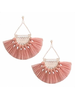 Youniker Womens Tassels Earrings Girls Bohemian Tassel Drop Vintage Retro Tassel Dangle Boho Drop Earrings Eardrop for Women