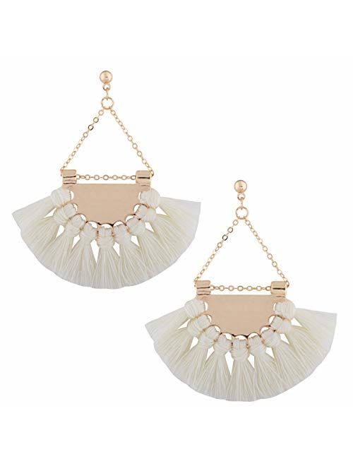 Youniker Womens Tassels Earrings Girls Bohemian Tassel Drop Vintage Retro Tassel Dangle Boho Drop Earrings Eardrop for Women