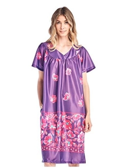 Casual Nights Women's Short Sleeve Muumuu Lounger Dress