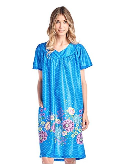 Casual Nights Women's Short Sleeve Muumuu Lounger Dress