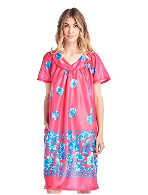 Casual Nights Women's Short Sleeve Muumuu Lounger Dress