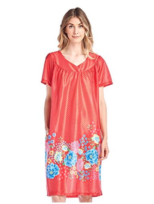 Casual Nights Women's Short Sleeve Muumuu Lounger Dress