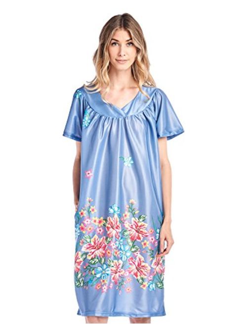 Casual Nights Women's Short Sleeve Muumuu Lounger Dress