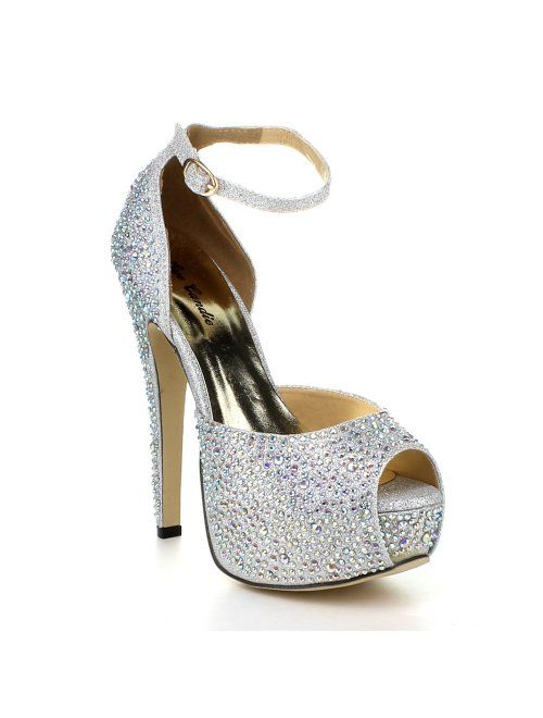 EYE CANDIE Womens Juliana-77 Shiny High Heel Fashion Sandal