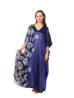 Up2date Fashion Navy Spheroid Floral Print Caftan, Plus Size, Style#Caf-59C2