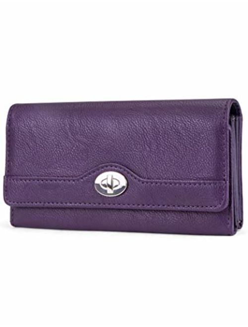 Mundi File Master Womens RFID Blocking Wallet Clutch Organizer With Change Pocket